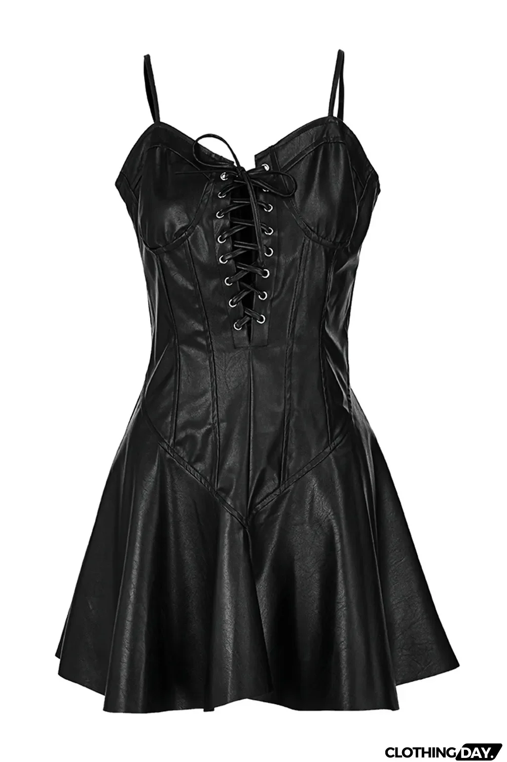 Black Fashion Sexy Solid Strap Design Square Collar Sling Dress