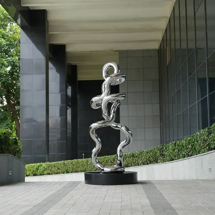 1.8m Stainless Steel Abstract Sculpture &ndash; Serpentines Series Modern Outdoor Art