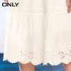 ONLY Brand 2018 NEW fashion sweet hollow crochet off shoulder short sleeves female dresses |118207636 