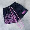 Unisex Flame Print Mesh Fitness Athletic Shorts by Inlyline