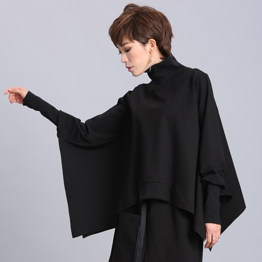 Women's Street Batwing Shirt Irregular Sleeve Pullover Baggy Coat Sweater
