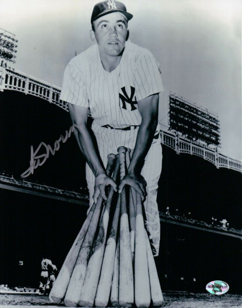 Irv Noren Signed Autographed 8X10 Photo Poster painting NY Yankees w/Bats Silver Ink w/COA