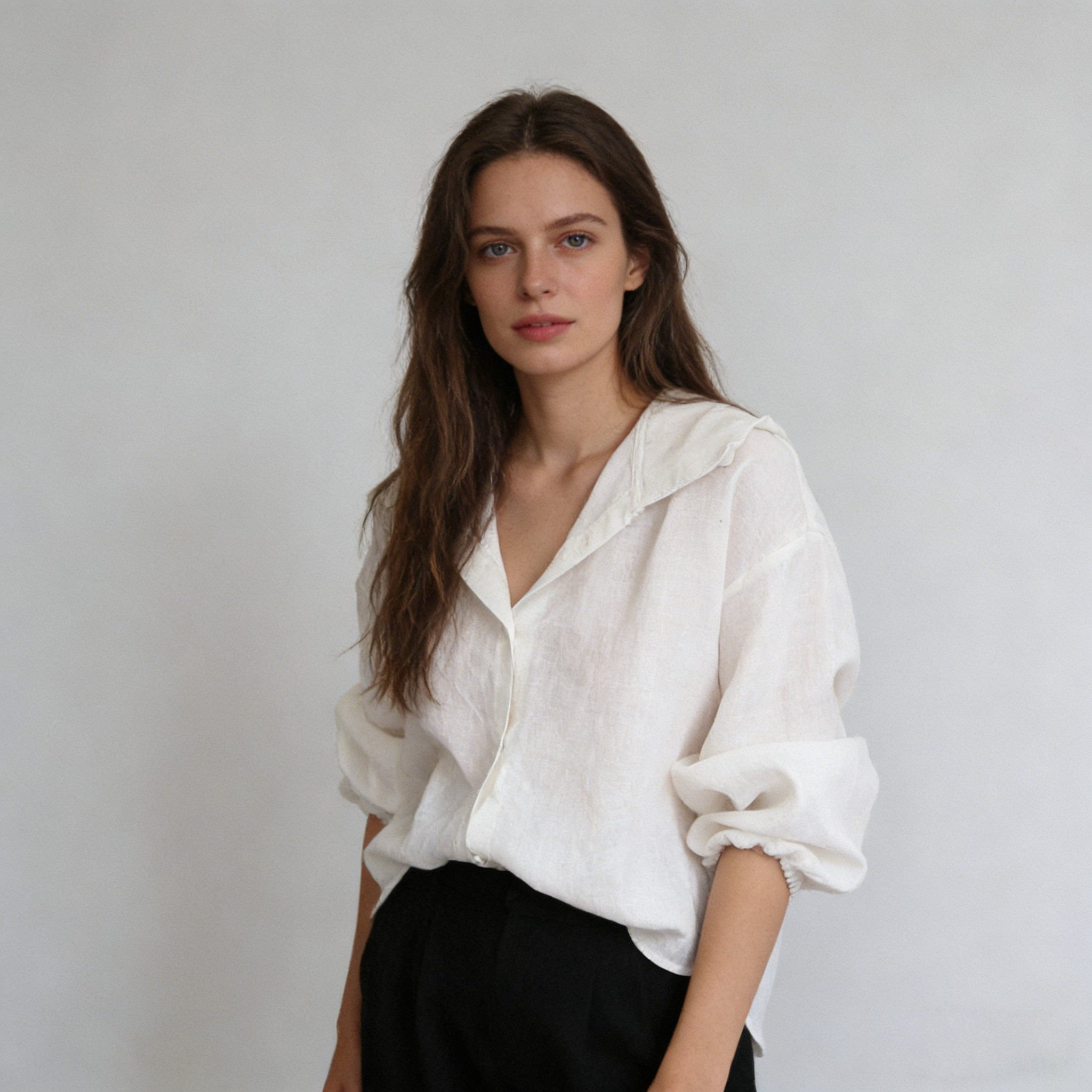 Linen Shirt Women 100% Linen Oversized Long Sleeve Button Up Top REAL SILK LIFE