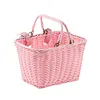 Bike Front Basket with Handles Cute Square Bicycle Basket for Kids Adult Bikes