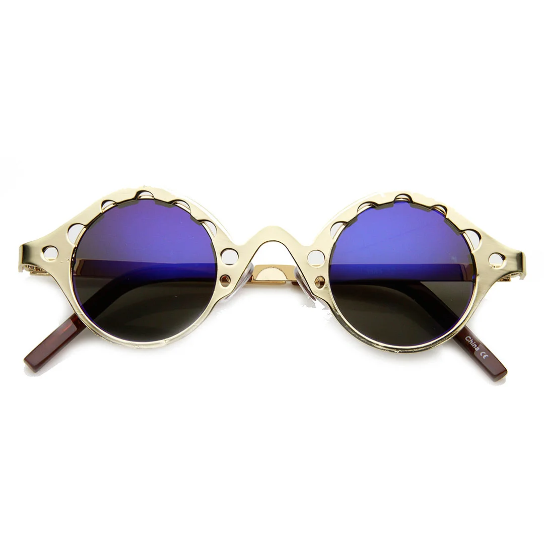 Full Metal Unique Retro Steampunk Fashion Round glasses