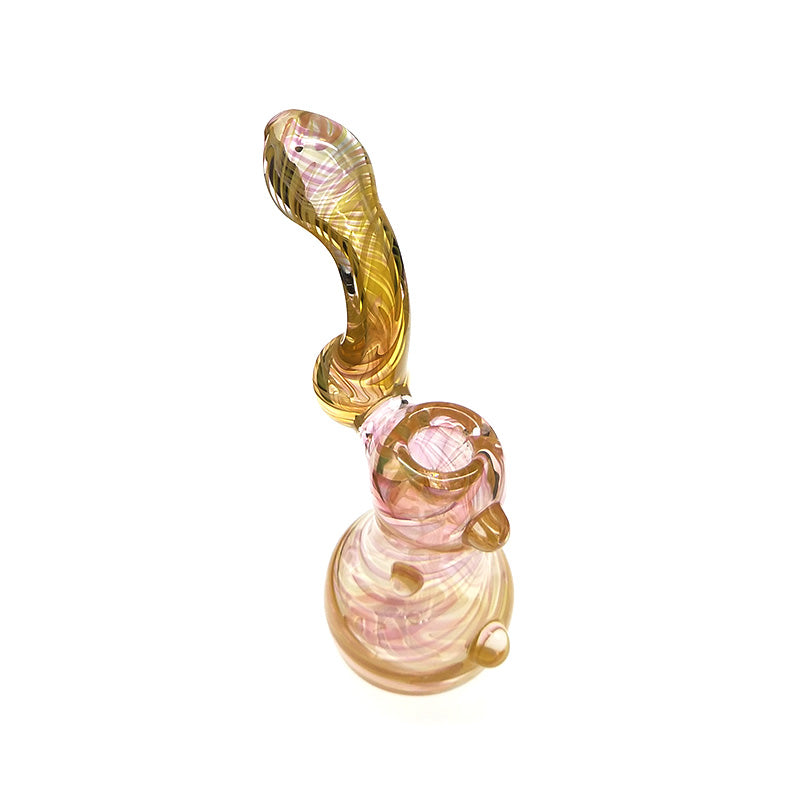 New Arrival Long Bubbler Glass Hand Pipe Amber Color for Smoking