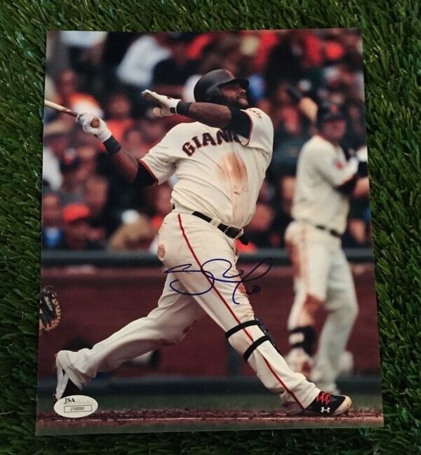 PABLO SANDOVAL Signed SAN FRANCISCO GIANTS 8x10 Photo Poster painting - JSA COA GORGEOUS!