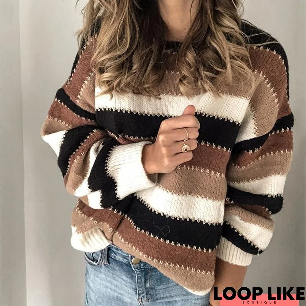 Women's Autumn Striped Pullover Sweaters