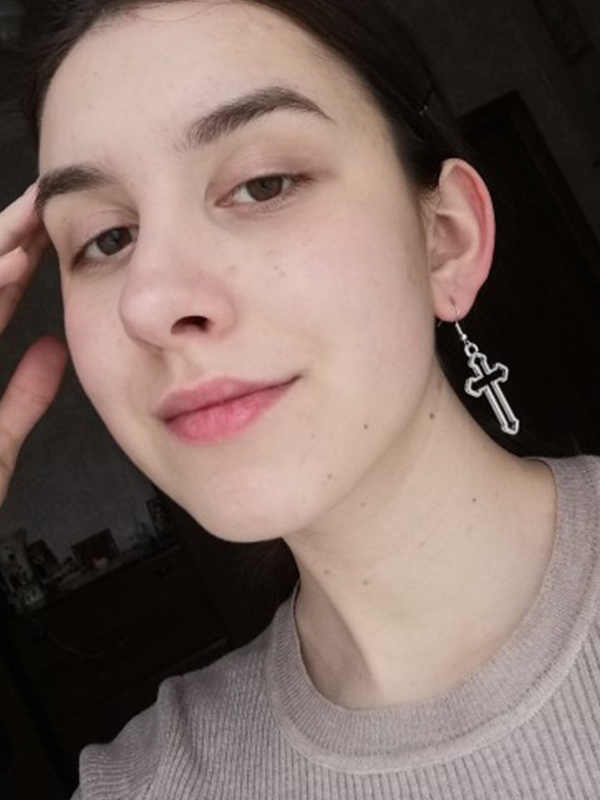 Gothic Dark Street Fashion Punk Style Cutout Simple Basic Cross Earrings