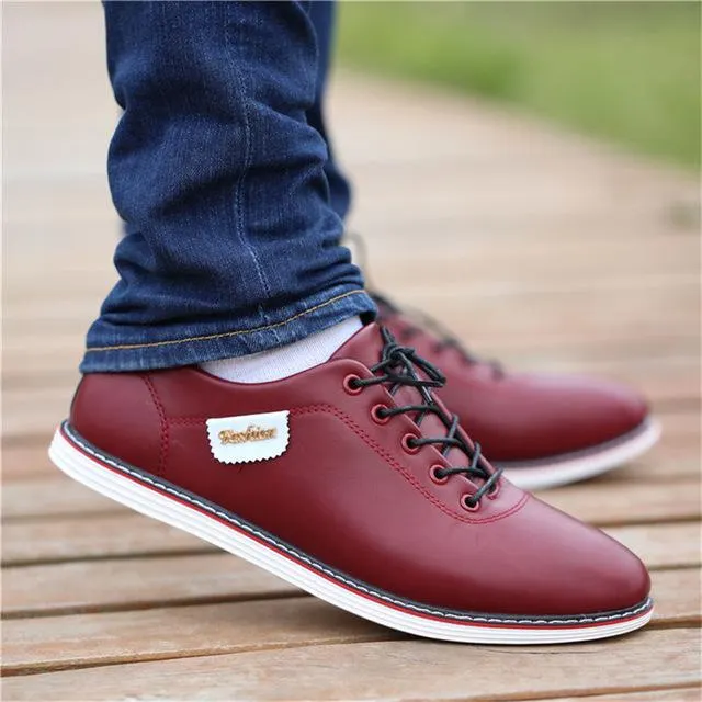 2021 Fashion Loafers Walking Footwear Tenis Feminino Outdoor Breathable Sneakers Men's PU Leather Business Casual Shoes for Male