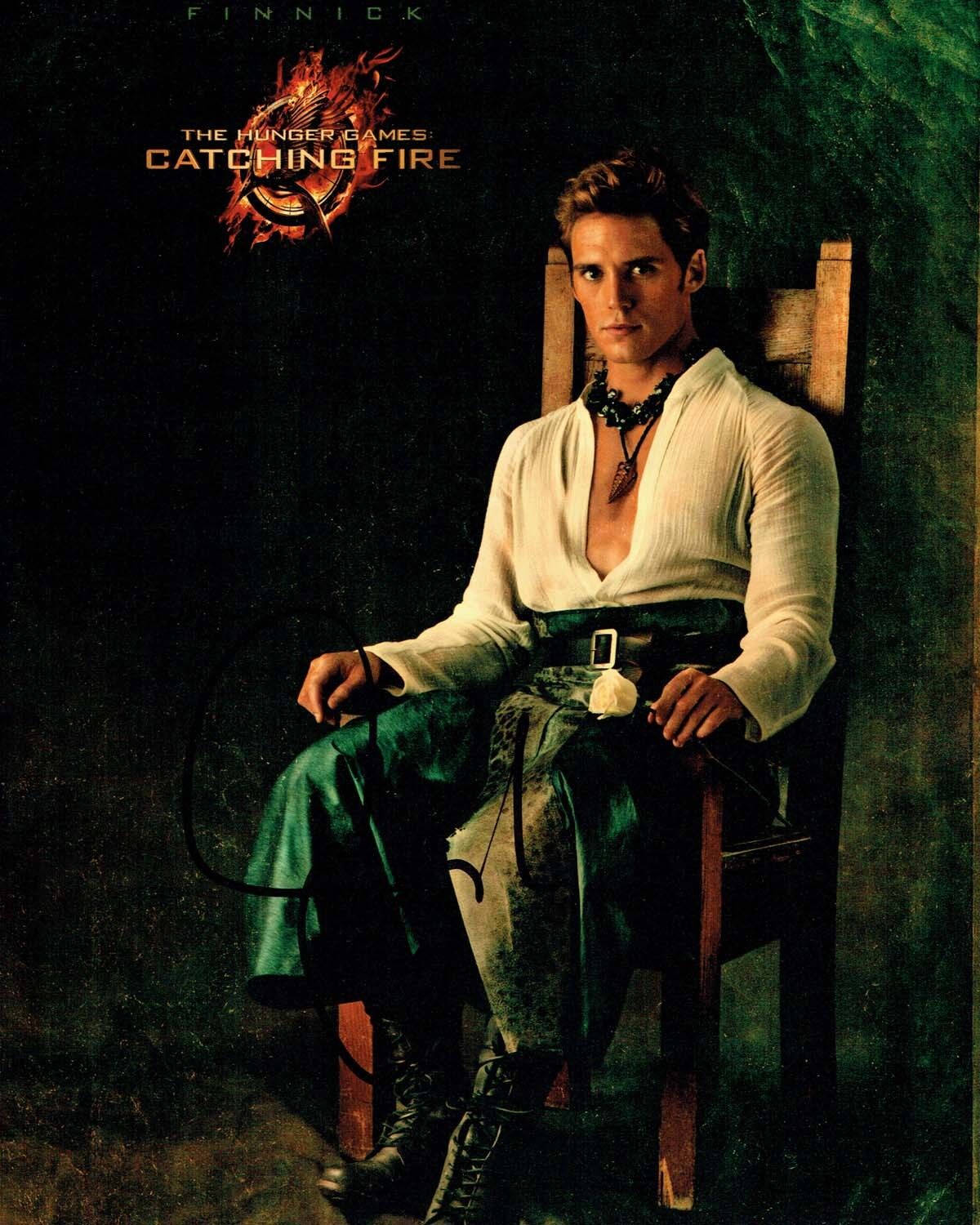 Sam CLAFLIN SIGNED Autograph 10x8 Photo Poster painting AFTAL COA Finnick ODAIR The Hunger Games