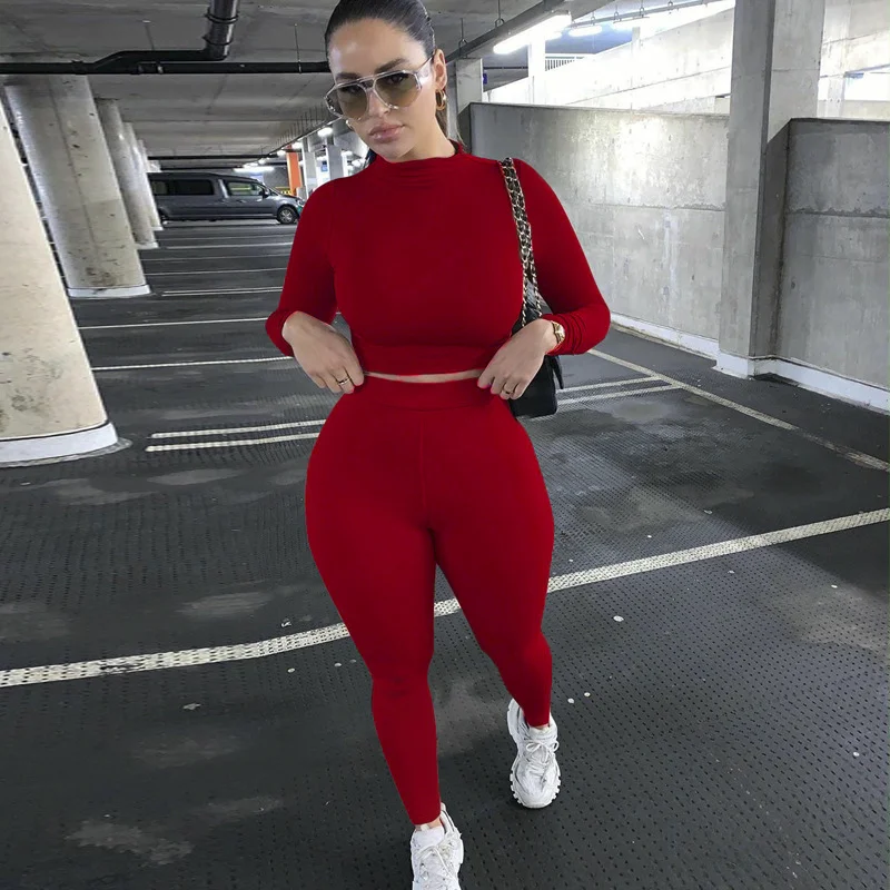Churchf Churchf And Winter New Women's Casual Two-Piece Slim Long Sleeve Sports Suit