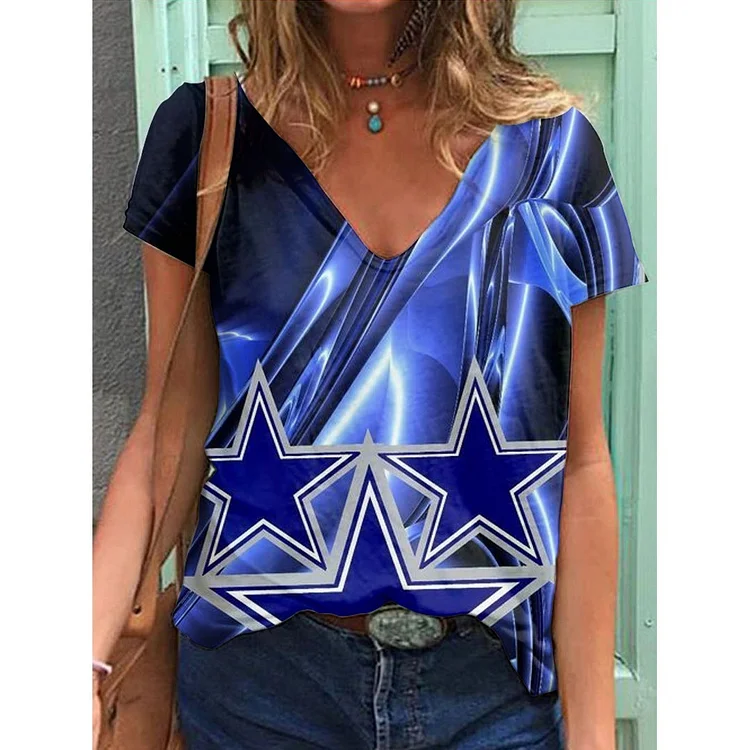 Dallas Cowboys Lightweight Short Sleeve V-Neck T-Shirt