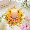 Peinture en diamant en 5D DIY d&eacute;coration acrylique de bureau, bougeoirs fleurs, d&eacute;coleur de bureau maison faite main pour adultes d&eacute;butants (Lotus jaune)