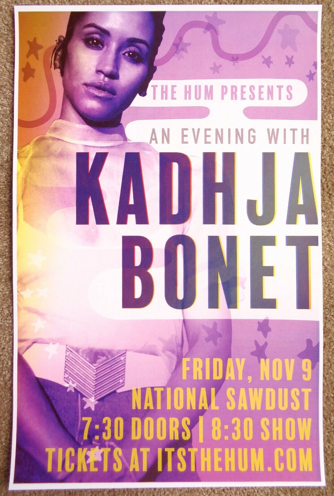 KADHJA BONET 2018 Gig POSTER Brooklyn New York Concert