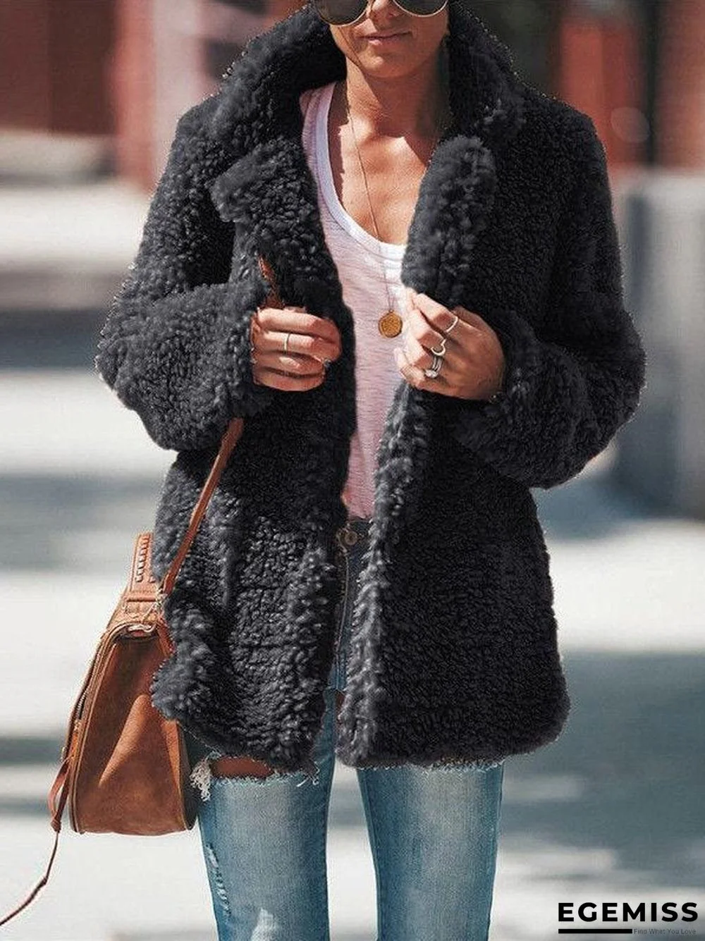 Casual Loosen Plush Lapel Outerwear | EGEMISS
