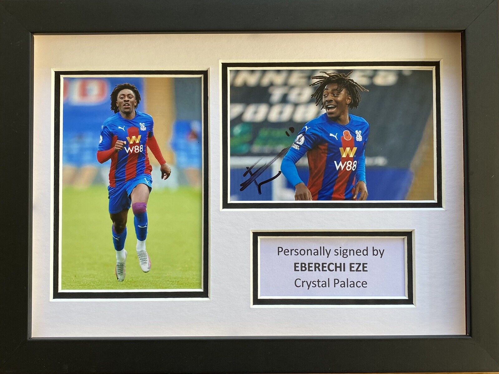 Eberechi Eze Hand Signed Crystal Palace Photo Poster painting In A4 Frame Display