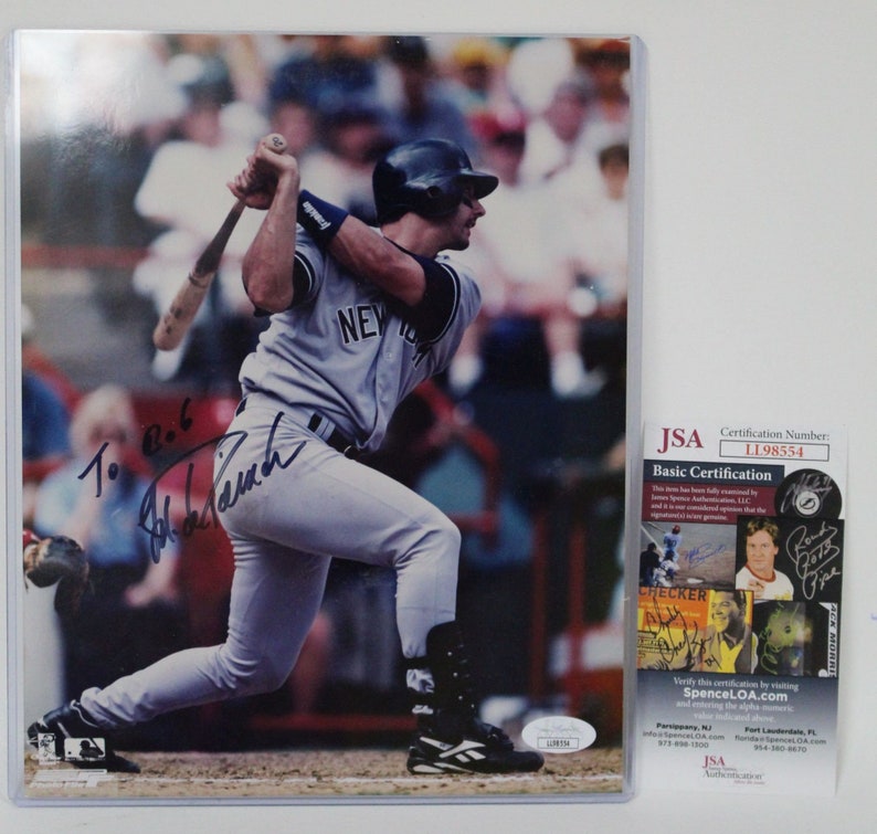 Jorge Posada Signed Autographed Glossy 8x10 Photo Poster painting New York Yankees - JSA COA