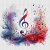 Watercolor Music Note-11CT Stamped Cross Stitch 40*40cm
