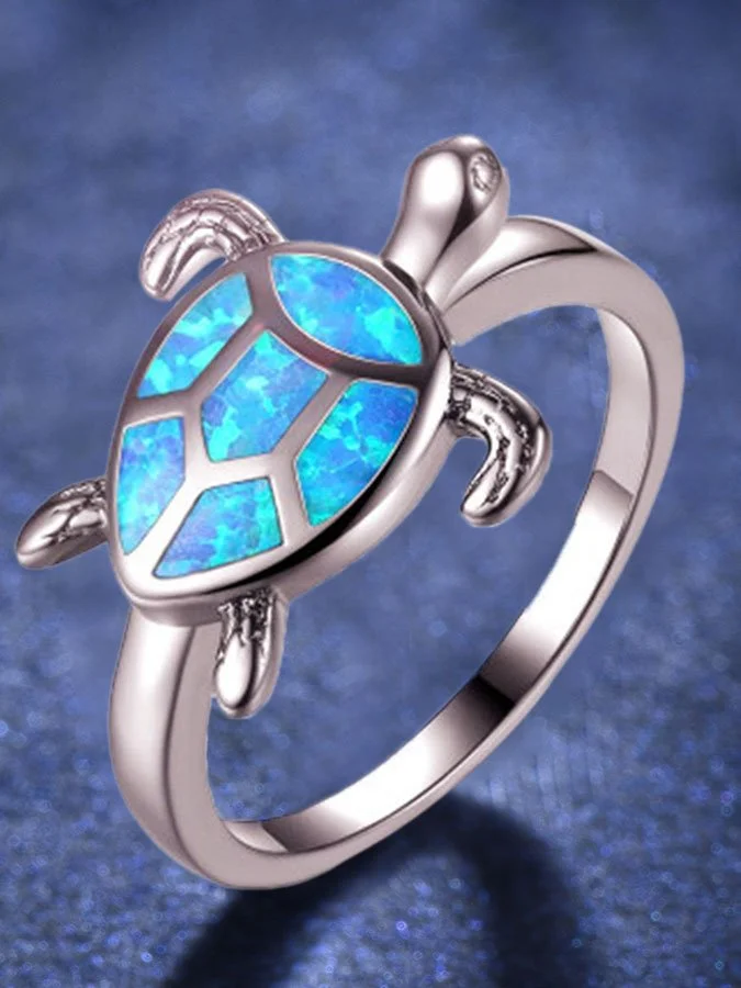 Blue Diamond Turtle Ring