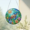 (Upgrade Size)DIY Diamond Painting Art Double Sided Effect Pendant Colorful Stained Glass Hanging Ornament Kit(Sea Turtle)