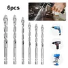 6PCS 4-Blade Saw Tooth Eccentric Drill Bit High-Strength Eccentric Twist Drill