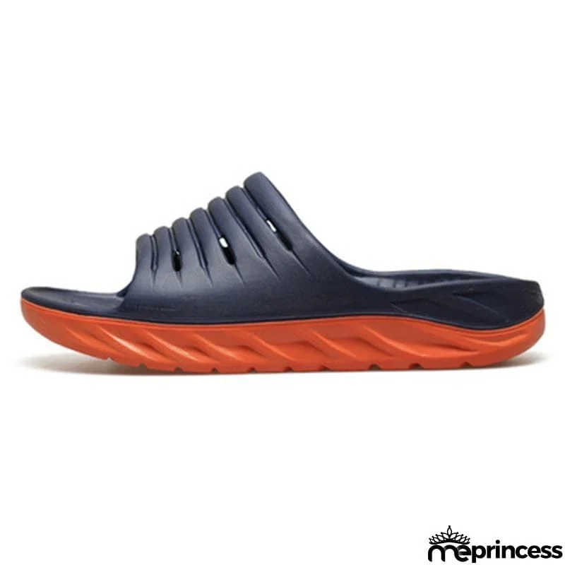 Mens Personalized Color-Blocking Non-Slip Elastic Sole Platform Comfy Slippers