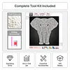 DIY Pearl Painting Elephant for Home Wall Decor(25x25cm)