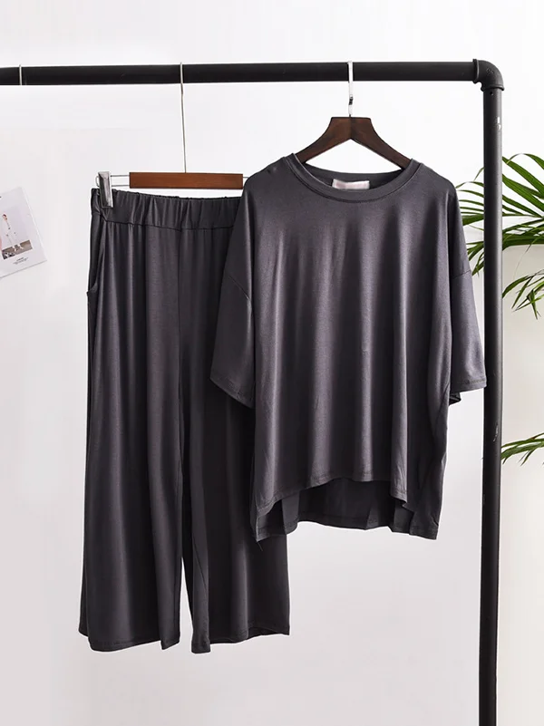 Comfortable Short Sleeve T-Shirt&Pants Pajama Set