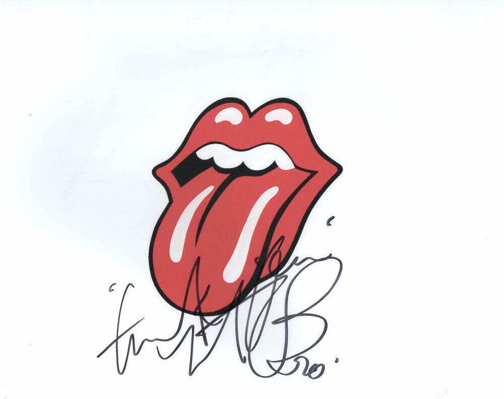 CHARLIE WATTS SIGNED AUTOGRAPH 8X10 Photo Poster painting - THE ROLLING STONES TONGUE LOGO, RARE