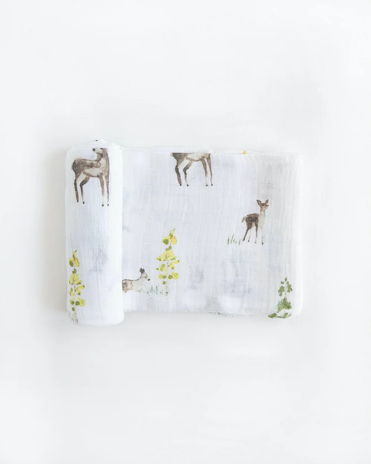 Cotton Muslin Swaddle Blanket - Oh Deer!