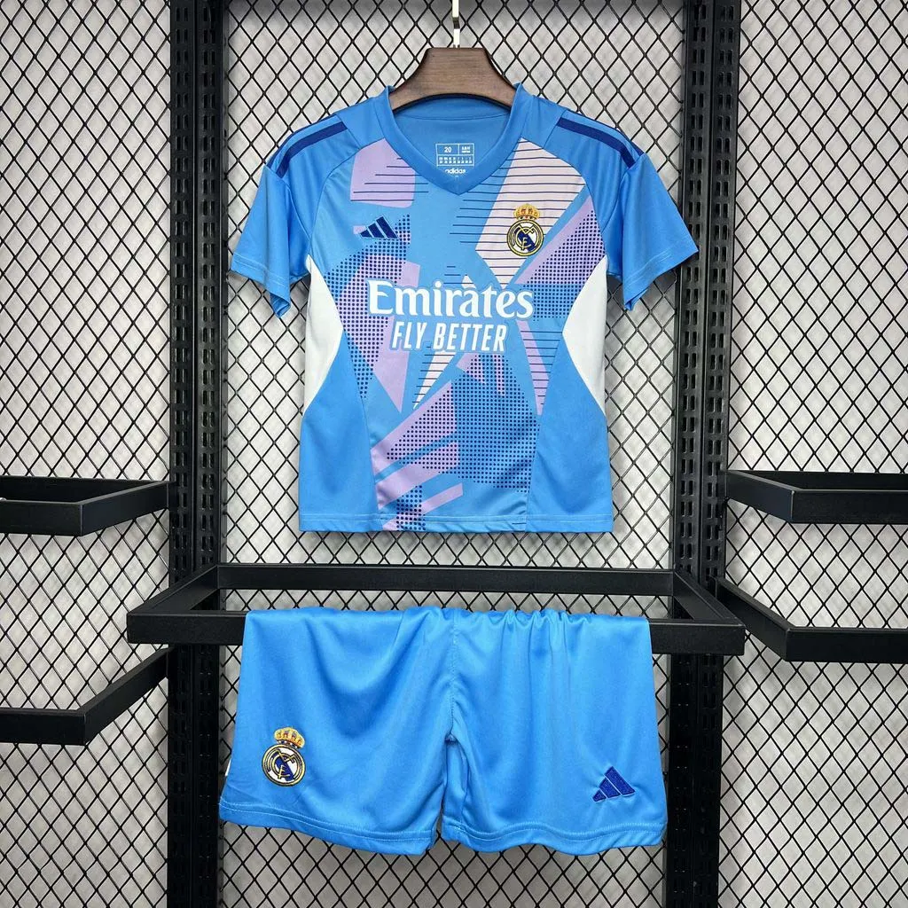 2024-2025 Kids Real Madrid Goalkeeper Home Football Shirt 1:1 Thai Quality
