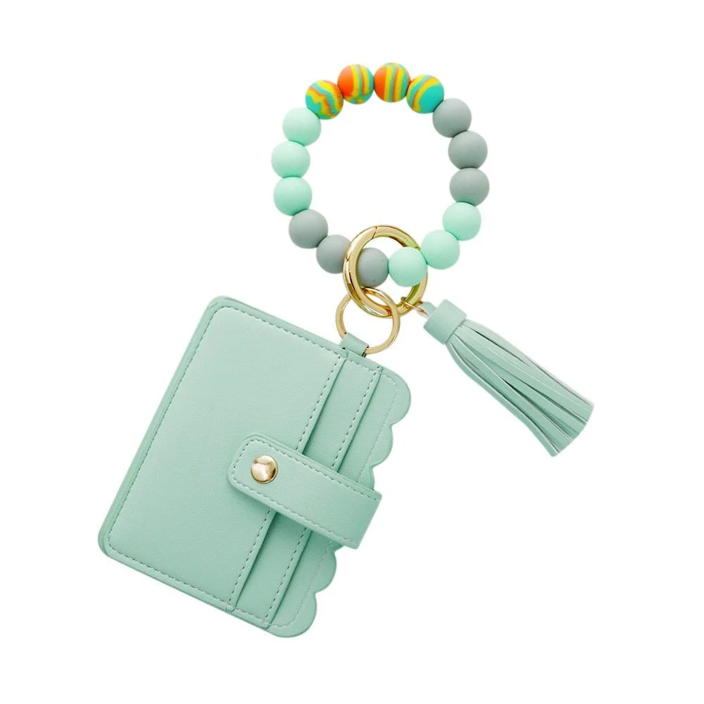PURDORED 1 Pc 13 colors fashion women bracelets card holder leopard female business card case wristband key chain for men