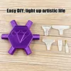 3D Printed Hexagonal Diamond Painting Pen with 5 Replacement Tips Diamond Painting Art Drill Bead Dot Pen Kit for Adults Beginners (Purple)