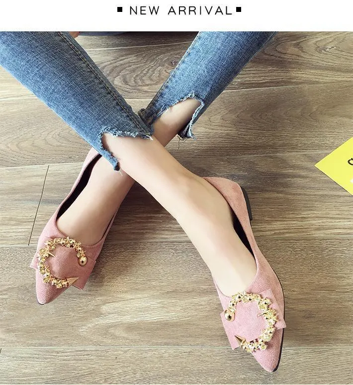 Breakj Breakj Red Fashion Light Mouth Single Shoes Women's 2025 Spring Flat-Bottomed Metal Beans Soft Sole Lazy One-Legged Pedal Women's Shoes