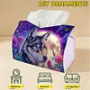 Diamond Painting PU Moon Wolf Tissue Box Tissue Holder
