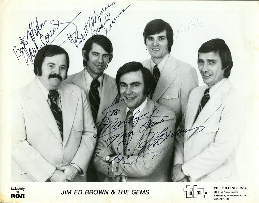 JIM ED BROWN & THE GEMS Vintage Signed Photo Poster painting