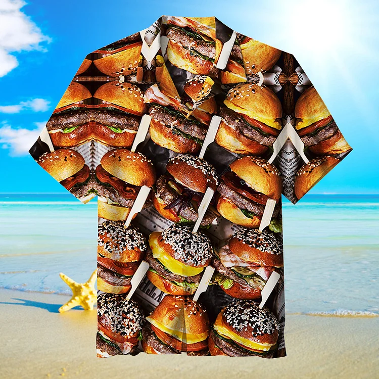 Wow! Hamburger |Unisex Hawaiian Shirt