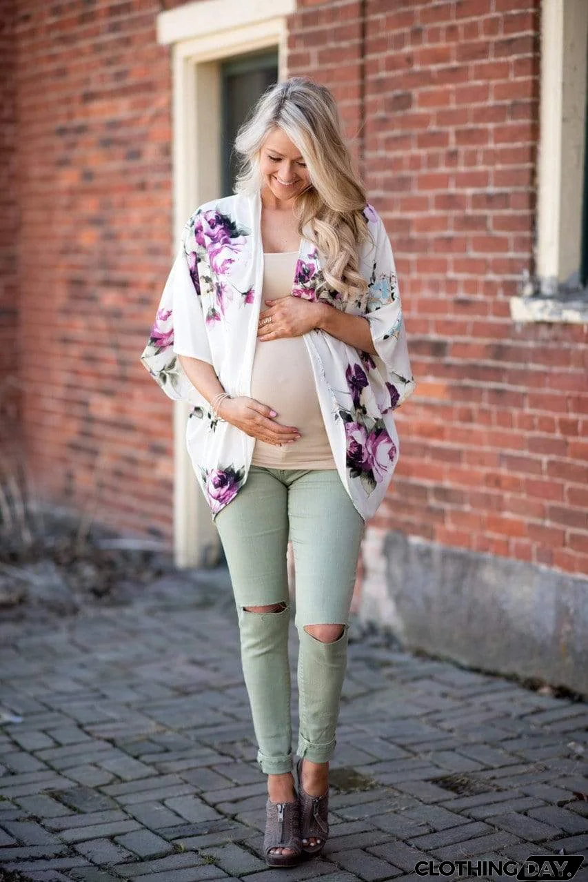 Bohemia Flower Print Summer Beach Women's Cardigan Loose Chiffon Coat