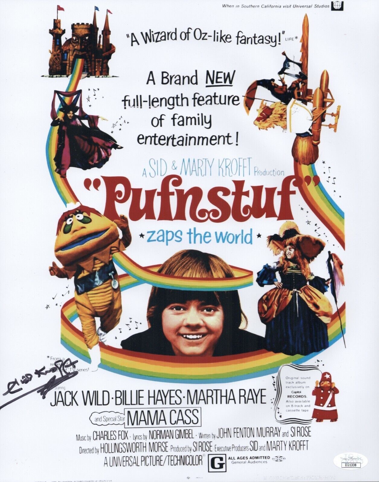 SID KROFFT Signed 11x14 H.R. PUFNSTUF Photo Poster painting In Person Autograph JSA COA Cert