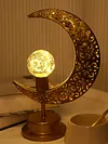 Muslim Crescent Moon Lamp Ramadan Gifts Islamic Table Decor Night Lamp Eid Mubarak Ramadan Lights for Home Bedroom Dining Holiday Festival Decor