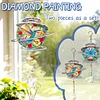 2pcs DIY Diamond Painting Bird Butterfly Wind Chimes Crystal Window Suncatcher Craft Set Birthday Gifts Home Garden Decor