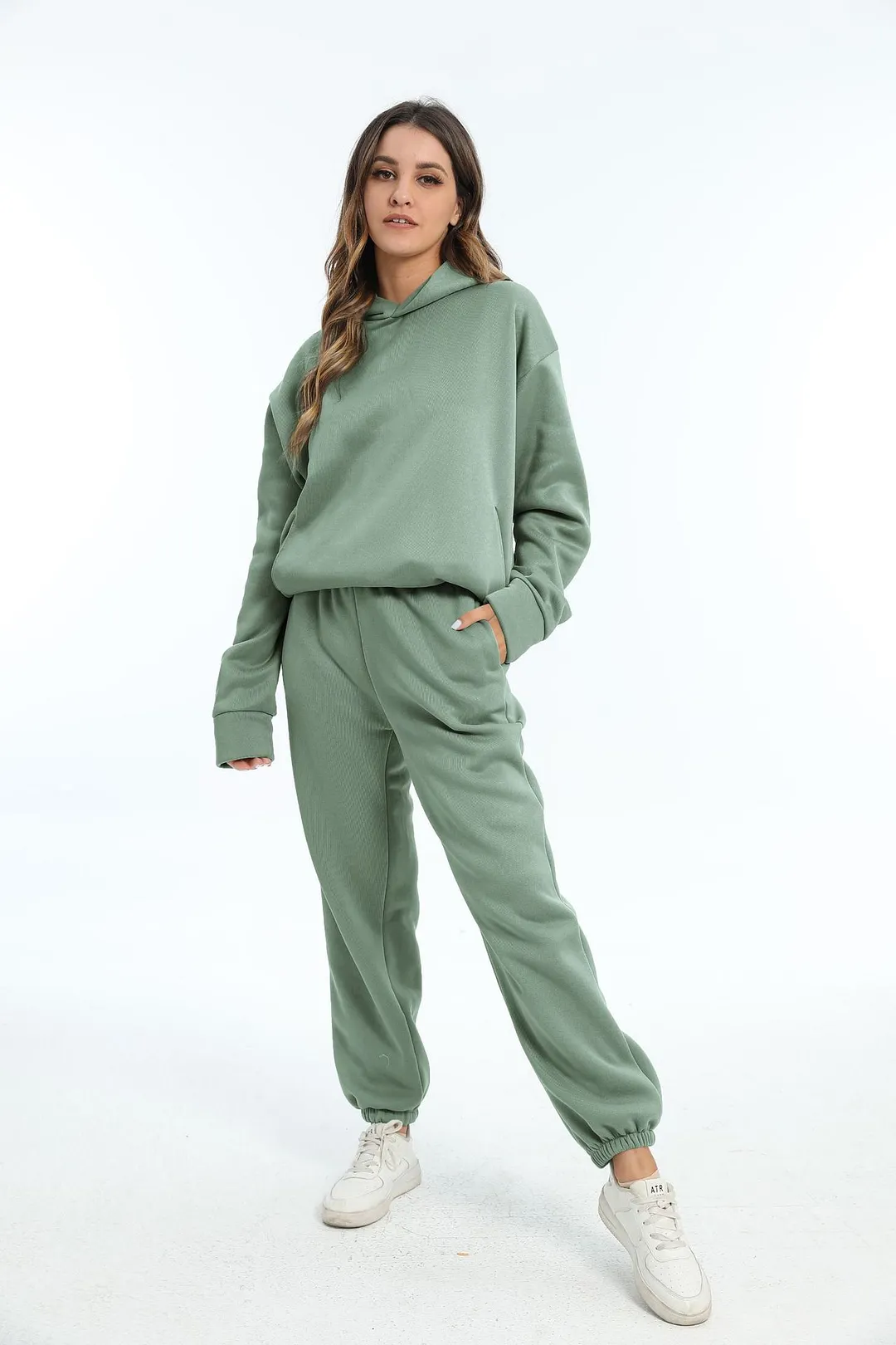 Nigikala Nigikala And Winter Women's Casual Fashion Thick Long-Sleeved Trousers Two Sets