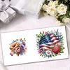 (US Only)6PCS DIY US Flag Eagle Wreath Diamond Art Greeting Cards Congratulations Cards