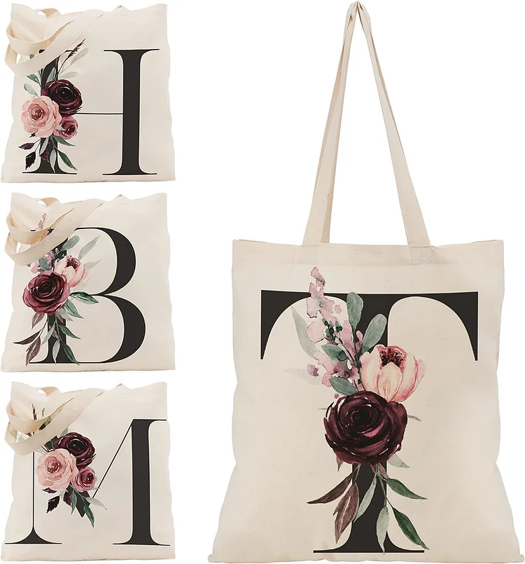  2PCS Personalized Diamond Painting Canvas Tote Bags for Women  Reusable Grocery Shopping Bags for Bridesmaids Wedding Bachelorette  Birthday Party Gifts Eco - Friendly(Owl&Flower Girl)