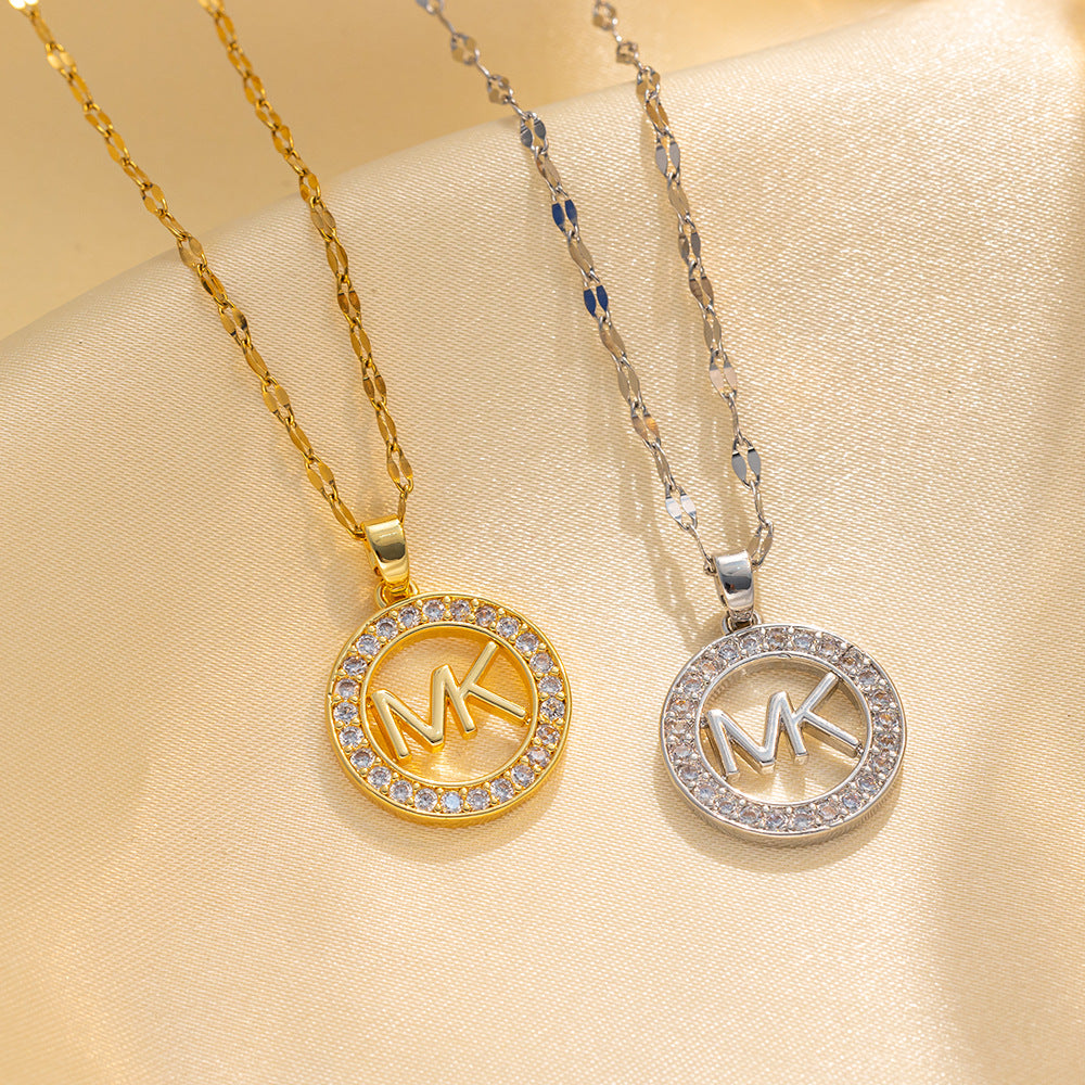 Geometric Titanium Steel 18K Gold Plated Necklaces