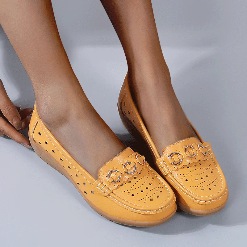 Women's Soft Sole Wide Breathable Waterproof Lightweight Walking Flat Loafer Shoes