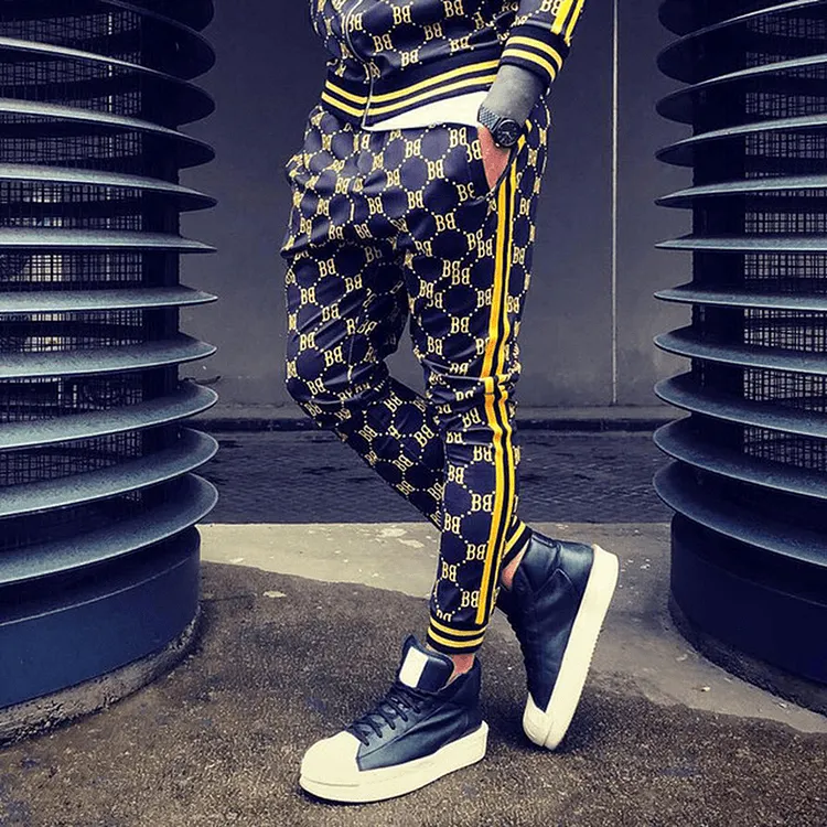 Sports Striped Sweatpants Men'S Youth Casual Plaid Pants