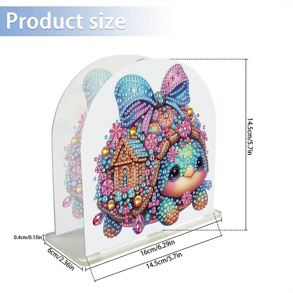 5D DIY Tortoise Acrylic Diamond Art Painting Napkin Holder Set