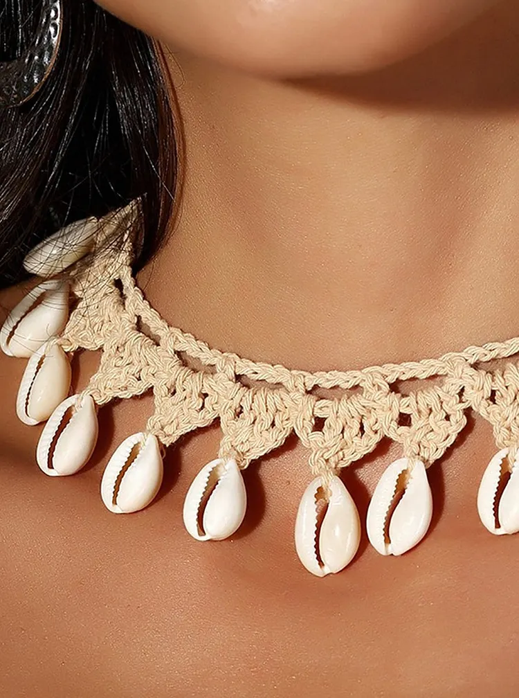 Shell Crochet Choker Necklace